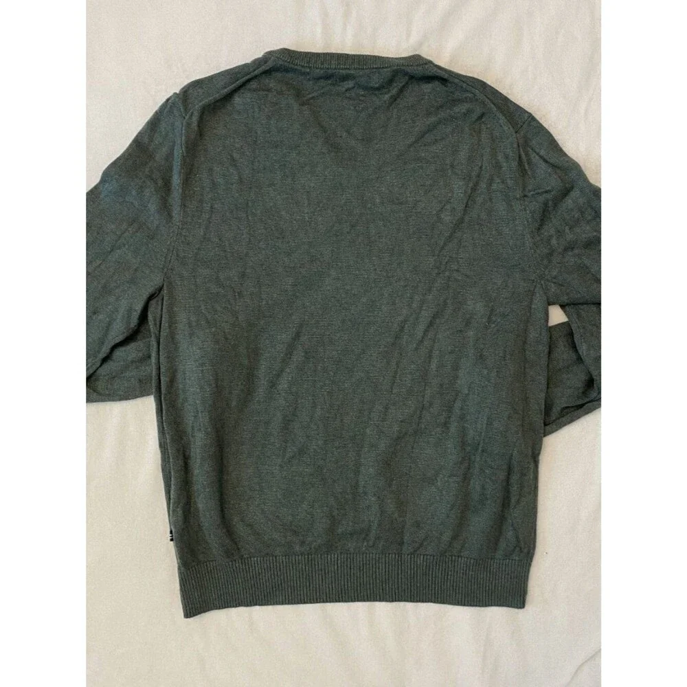 Nautica Men's Olive Green V-Neck Sweater